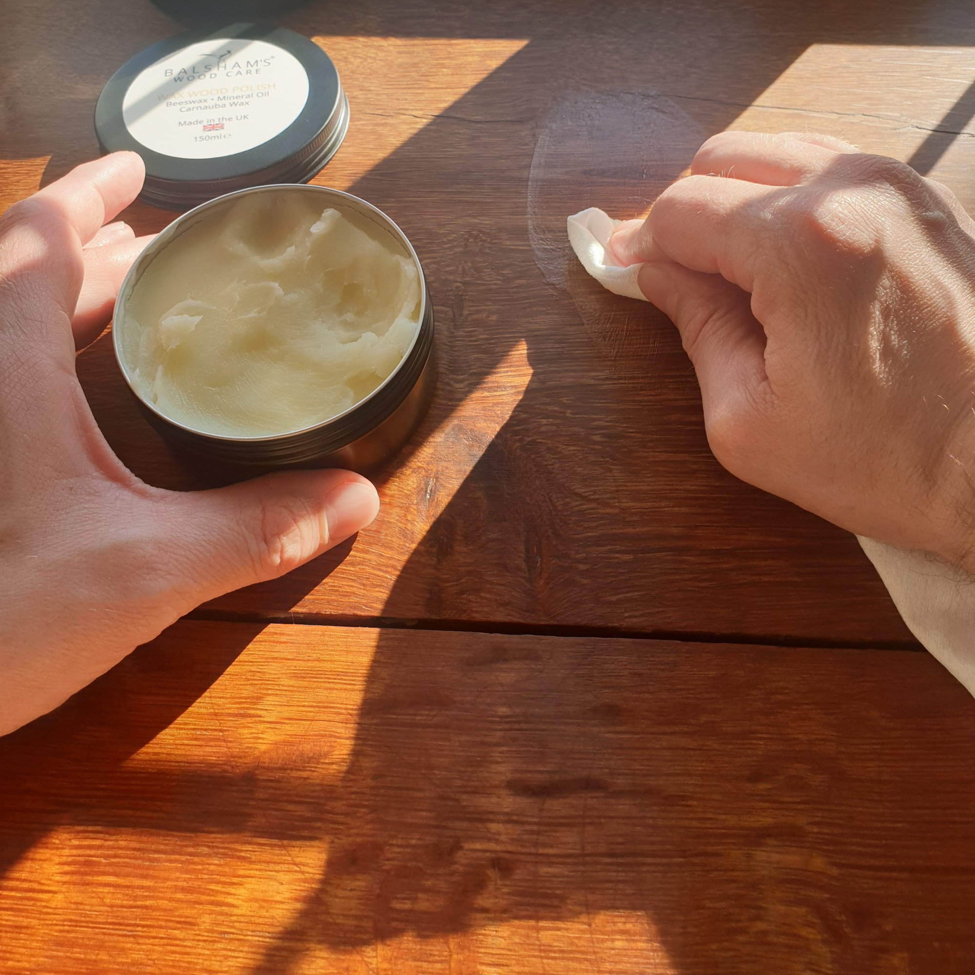 Wood wax for furniture.